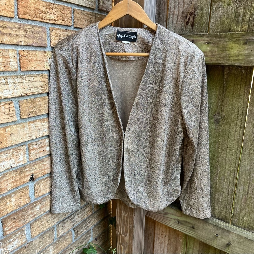 Vintage Gray/Beige Snake Print Blazer